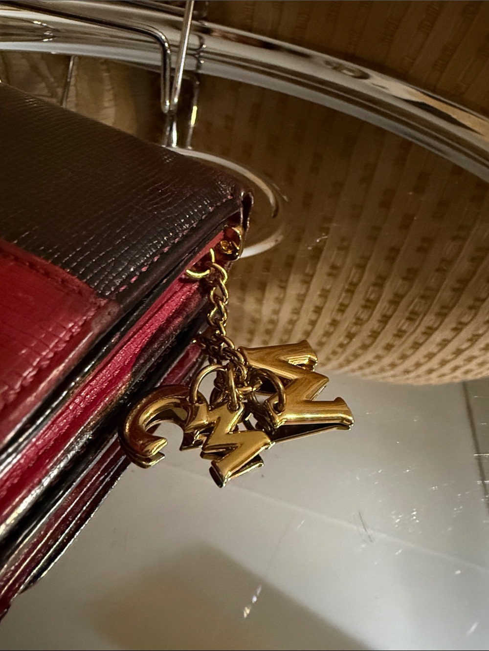 MCM Leather Studded Trifold Compact Wallet preowned - Picture 7 of 16